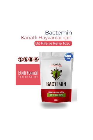 Munich Vet Bactemin Kuşlar Için Bit Pire ve Kene Tozu 500 G Munich Vet Bactemin Kuşlar Için Bit Pire ve Kene Tozu 500 G