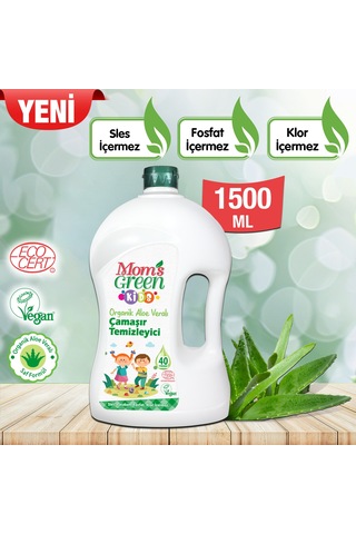 Mom's Green Çocuk Organik Çamaşır Temizleyici + Bitkisel Çamaşır Temizleyici Lavanta 2 x 1500 ML