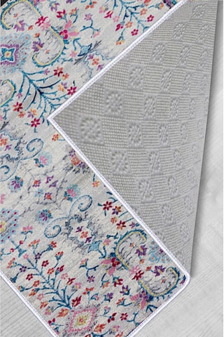 Rovigo Home Dijital Baskı Yıkanabilir Kaymaz Taban Salon Halısı RVG1558-HT755 Çok Renkli