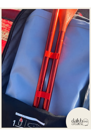Sup/kano Kırmızı Kürek Düzenleyici Aparat 2'li Set-kürek Parça Tutucu Klips-paddle Board Taşıma Aksesuarı