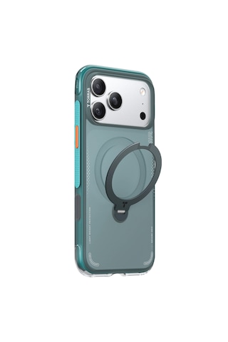 Torras Apple iPhone Uyumlu 17 Pro Max O Stand Spin Air Serisi Magsafe Kılıf Turkuaz