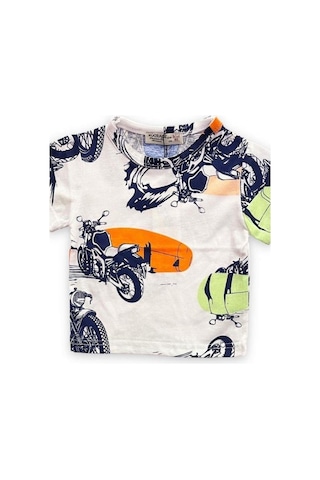 Woo Rage Erkek Çocuk Araba, Motorsiklet,panda,yazılı Tshirt-11751-lacivert Lacivert