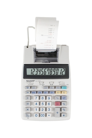 Sharp El-1750v 12 Hane Şeritli Hesap Makinesi Beyaz - Gri
