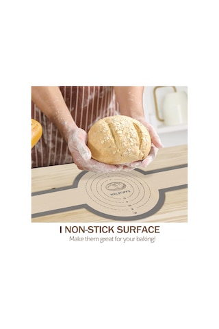 Vkemall Gıda Kalitesi Silikon Fırın Matları, Uzun Kollü, Yeniden Kullanılabilir, Pasta-ekmek Pişirme İçin, Kaymazsız, Lavabo Uyumlu Gri