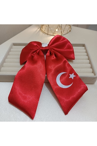 Ayyıldız Detaylı Fiyonk Toka Kırmıızı