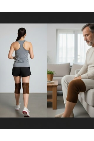 Deve Tüyü Yün Dizlik Isıtır Sıcak Tutar Unisex Giyilen Model 1 Çift Xl Beden XL
