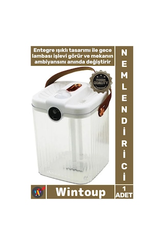 Nemlendirici Sessiz Geniş Buhar Makinesi Usb Şarjlı Işıklı Koku Giderici 2 Litre Hava Nemlendirici