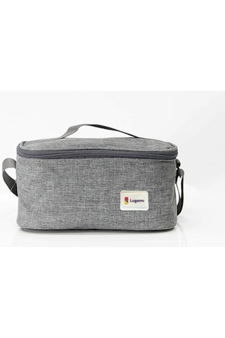 Termoslu Beslenme Çantası Gri