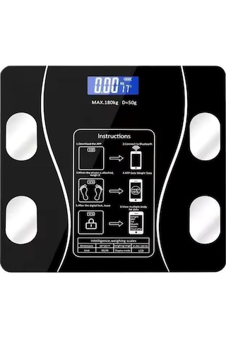 Concord C-w01 Dijital Akıllı Bluetooth Baskül - Siyah - Pil Hediyelidir