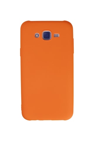 Samsung Galaxy Uyumlu - J7 Kılıf Nano İçi Kadife Silikon - Turuncu