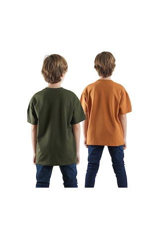 Denokids Erkek Çocuk Basic Oversize 2'li T-shirt Takım Renkli