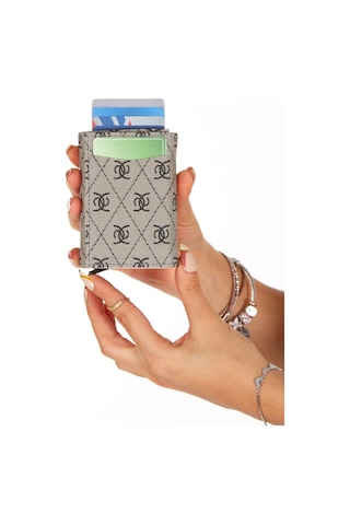 Unisex Mekanizmalı Otomatik Kızaklı Kartlık Cüzdan Koyu Vizon