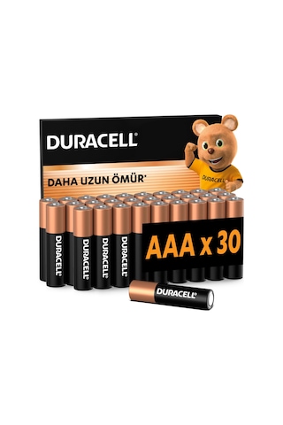 DURACELL BASIC AAA Alkalin İnce Kalem Pil (30'lu Paket)