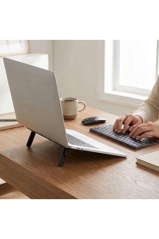 2 Kademeli Katlanabilir Laptop Standı Kendiliğinden Güçlü Yapışkanlı, Ergonomik Tablet Yükseltici Bx40
