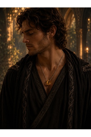 Lord Of The Rings Sırlar Yüzüğü Gold Kolye Güç Yüzüğü Temalı Paslanmaz Çelik Zincirli Unisex Kolye Altın - Gümüş