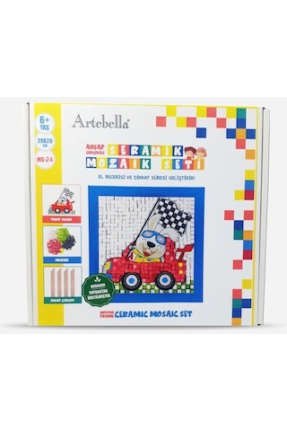 24 I Çocuk Ahşap Çerçeveli Seramik Mozaik Set 20x20 Cm