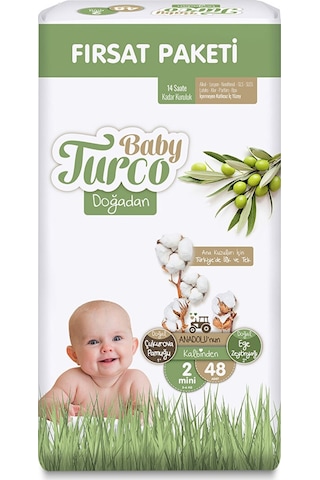 Baby Turco Doğadan 2 Beden Fırsat Paket 48 Adet