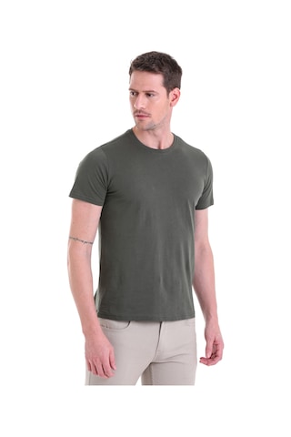 Hatemoğlu Regular Fit Pamuk Bisiklet Yaka Düz Erkek Tişört Haki