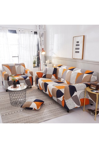 Gajeena Tek Kişilik Koltuk Örtüsü 90-140 Cm - Kalın Polyester, Tam Kaplama, Esnek, 1 Yastık Kılıfı Ve Köpük Çubuklar İçerir Gri - Siyah