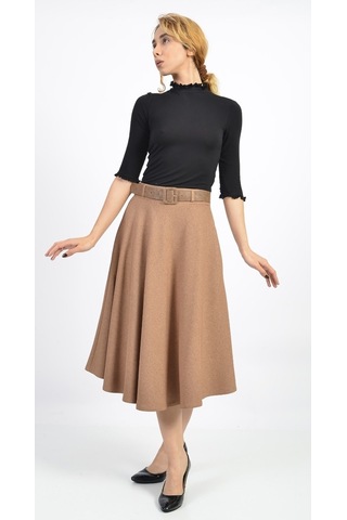 Soralline Bayan Kışlık Kloş Etek 75 Cm Boyunda 780 Vizon Vizon