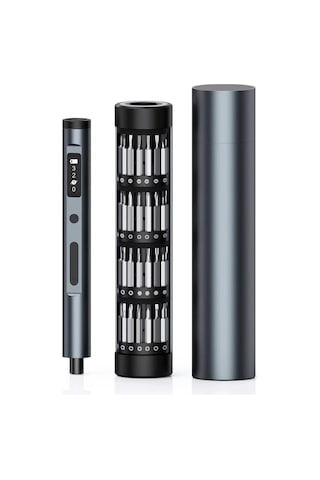 Mini Şarjlı Tornavida Seti Led Işıklı 3 Seviyeli Tork Ayarlı 60 Parça Şarj Edilebilir Hassas Tornavida Seti Dizüstü Bilgisayar/pc/telefon/saat/kamera İçin Alüminyum Manyetik Saklama Kutusu