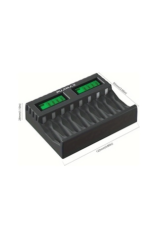 Honeybeeshop Pujimax 8 Yuvalı Lcd Akıllı Şarj Cihazı Aa Aaa Piller İçin Beyaz