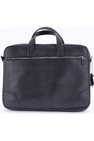129 Model Uyumlu Tek Gölü Hakiki Deri Evrak Çantası Notebook Çantası-125916 Siyah