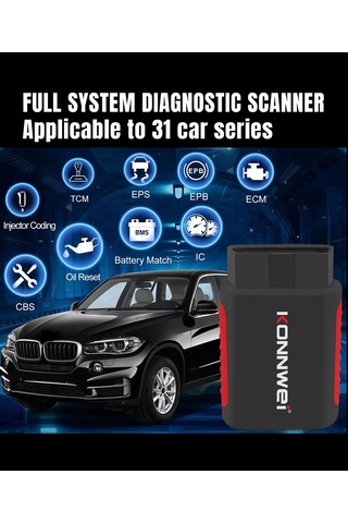 Konnwei Profesyonel Mini Bluetooth Tarayıcı Cihaz İos/android Kdıag App