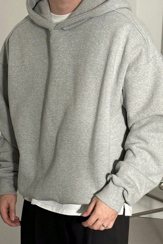 Tarz Cool Erkek Kapüşonlu Oversize Sweatshirt Gri