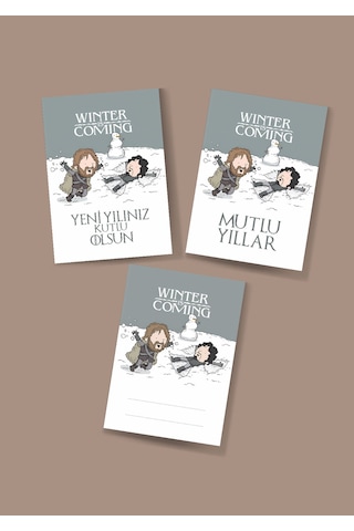 Game Of Thrones 3 Lü Yeni Yıl Kartı Yılbaşı Kartı Tabrik Kartı Karikatür Kart