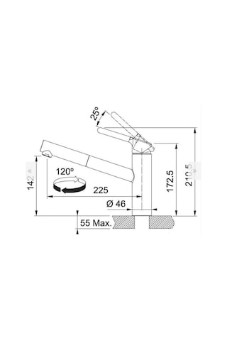 Franke Orbit Doccia Stone Grey Mutfak Bataryası Gri