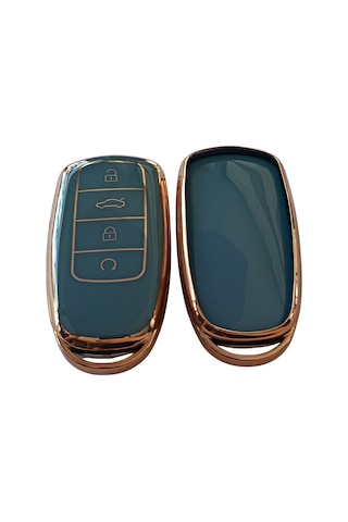 Chery Tiggo 7 Tiggo 8 Omoda 5 Uyumlu Smart Kumanda Anahtar Kılıfı Oto Anahtarlık Turkuaz Gold
