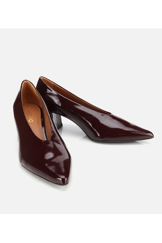 Hotiç Kadın Rugan Deri Bordo Yumuşak Dokulu Kalın Topuklu Ayakkabı 01ayh315500a780 Bordo