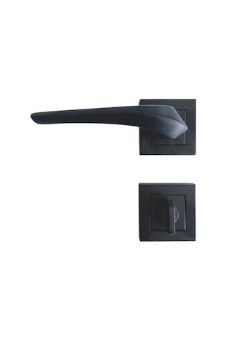 2021 Siyah Kare Rozetli Kapı Kolu Tuvalet Wc Ve Banyo Kapısı Kolu Wc 1 Takım