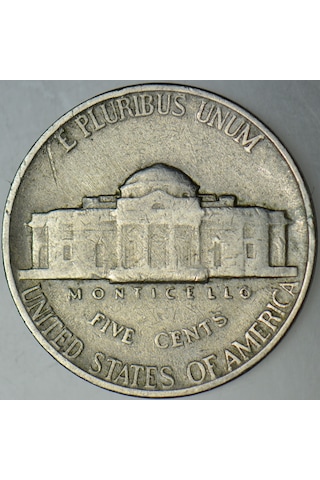 Amerika 5 Cent 1941 Jefferson Nıckel. İkinci Dünya Savaşı Dönemi.