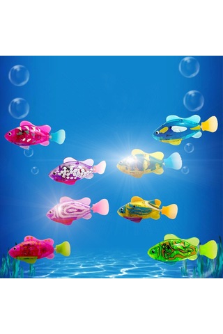 Youmex Yüzebilen Işıklı Elektrikli Akvaryum Balığı - Ev Kullanıma Uygun, Kolay Kullanımlı, Dayanıklı Materyalden Yapılmış Oyuncağı