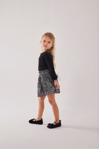 My Kids Wear Kız Çocuk Bayramlık Payet Etekli Takım 12532 Açık Pudra
