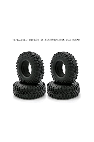 Samdoo 1/10 Rc Araçlar İçin 4 Adet Kauçuk Lastik - Trx4, Scx10, 90046, 90047, Cc01 Uyumlu - Dış Çap 96mm Genişlik 40mm