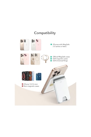 Halolock Magsafe Wallet Standlı Cüzdan Beyaz Beyaz