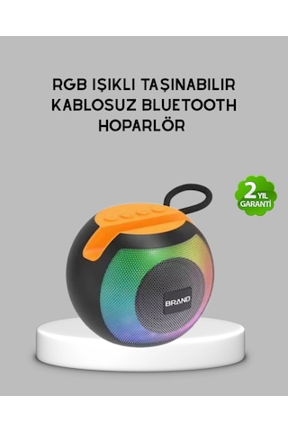 Bluetooth 5.0 Hoparlör Rgb Işıklı, Güçlü Bas Ve 360 Surround Ses