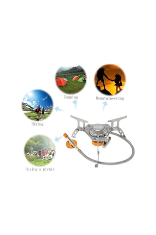 Lixada Soba Brülör Ocak Gaz Sobası + Adaptör Gümüş