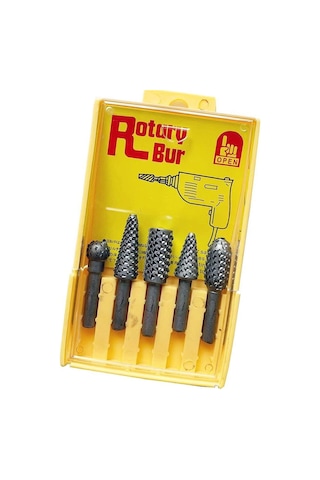 Rotary Bur Matkap Uçlu Ağaç Törpüsü 5 Li Takim Oyma Seti Evimdeyokyok