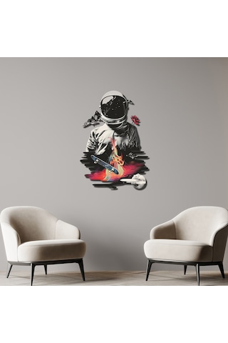 Sürrealist Astronot Metal Tablo