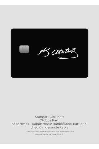 Atatürk Imzası Sticker Kart Kaplama - Banka & Kredi & Papara & Tosla Ve Ulaşım Kartı Diğer