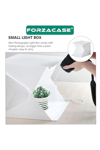Forzacase FC629 Profesyonel Işıklı Ürün Fotoğraf Çekim Standı 20x20 Cm