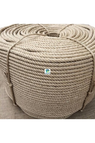 12 Mm Jüt Halat 50 Metre - Bükümlü - Kendir Halat - Kanaviçe
