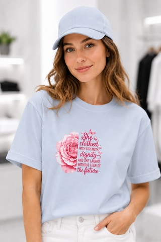 Bayloranzzo Rose Art %100 Pamuk Heavy Cotton Premium Kalite Kadın Tişört Gri