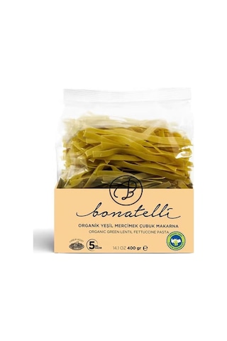 Bonatelli Organik Yeşil Mercimek Çubuk Makarna 400 G