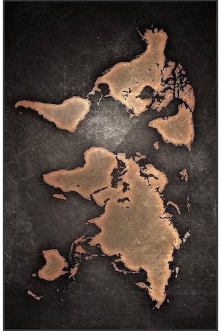 Rovigo Home Dijital Baskı Yıkanabilir Kaymaz Taban Salon Halısı Rvg1873-sd155 Siyah