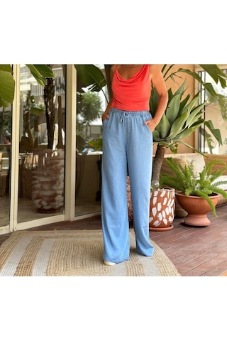 2418 Kadın İnce Yazlık Jeans Kot Denim Pantolon Mavi